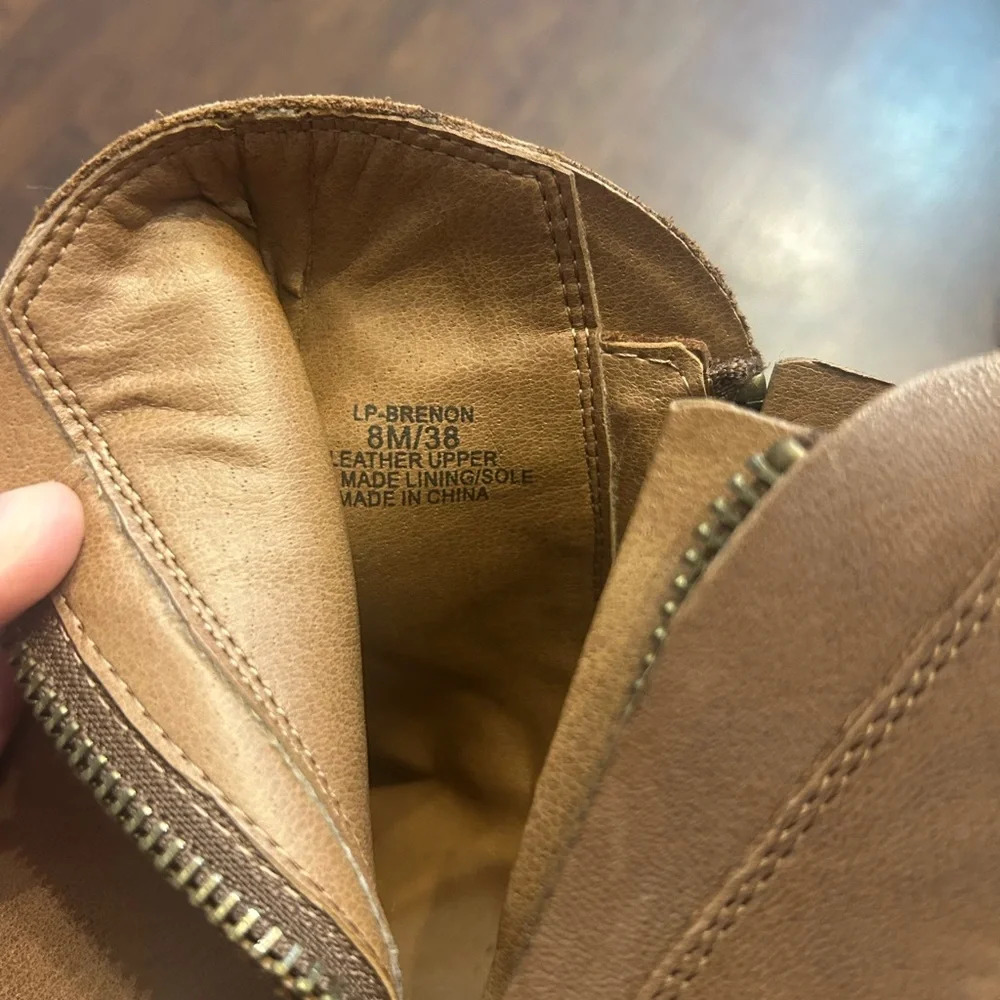Lucky Brand Tan Leather Ankle Booties Size 8